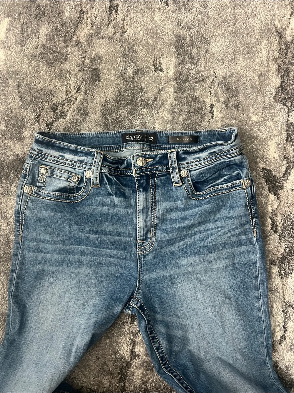 Miss Me Light-Mid Blue Size 32 Skinny Jeans - Picture 2 of 14